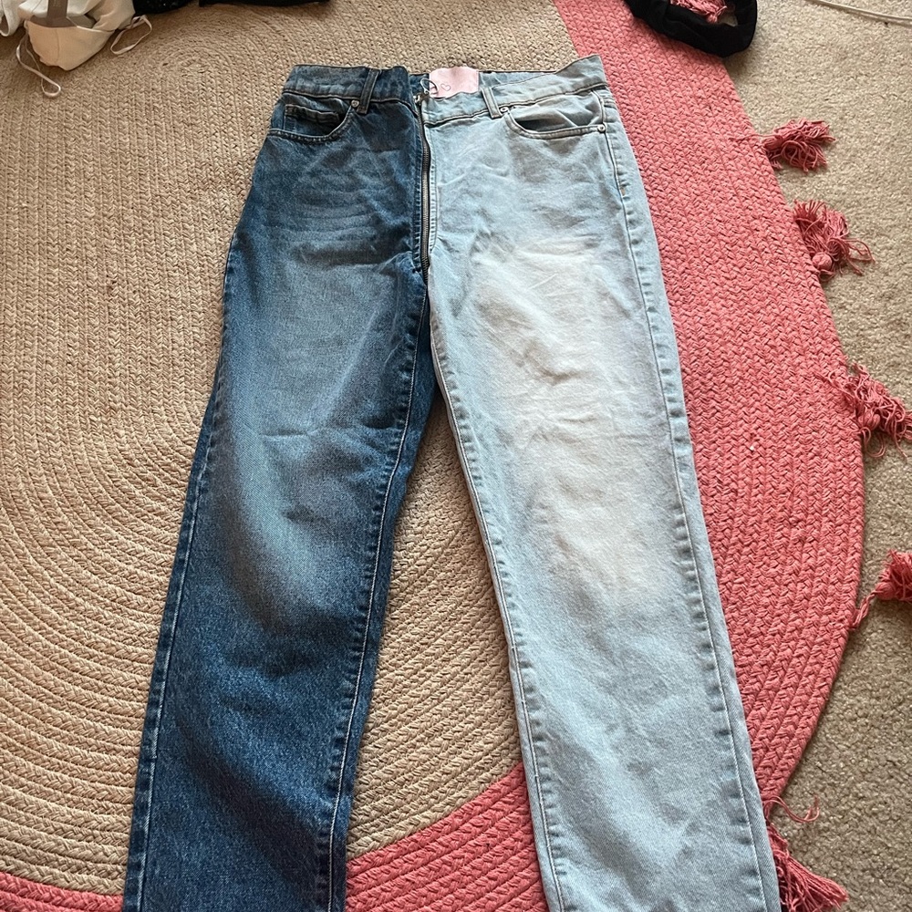 Revice split color jeans